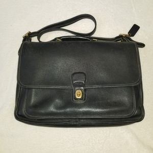 Vintage Coach Leather Laptop Attache Crossbody Bag